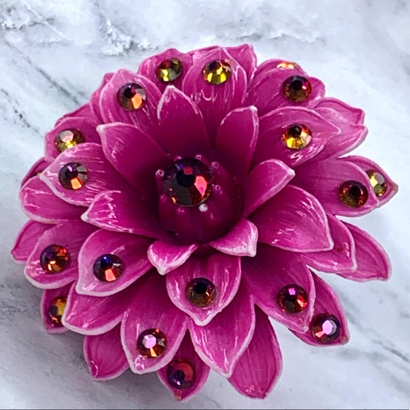 Tarina Tarantino Purple Dahlia Vintage Flower Ring